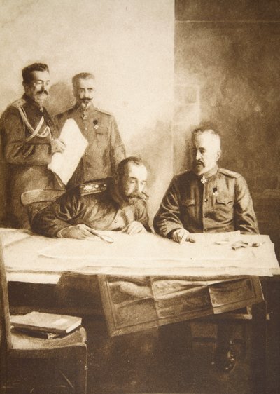 De keizer van Rusland met de grootvorst Nicholas aan de voorkant door Russian Photographer